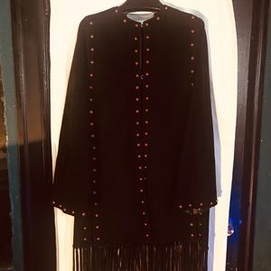 Valentino fringed suede coat